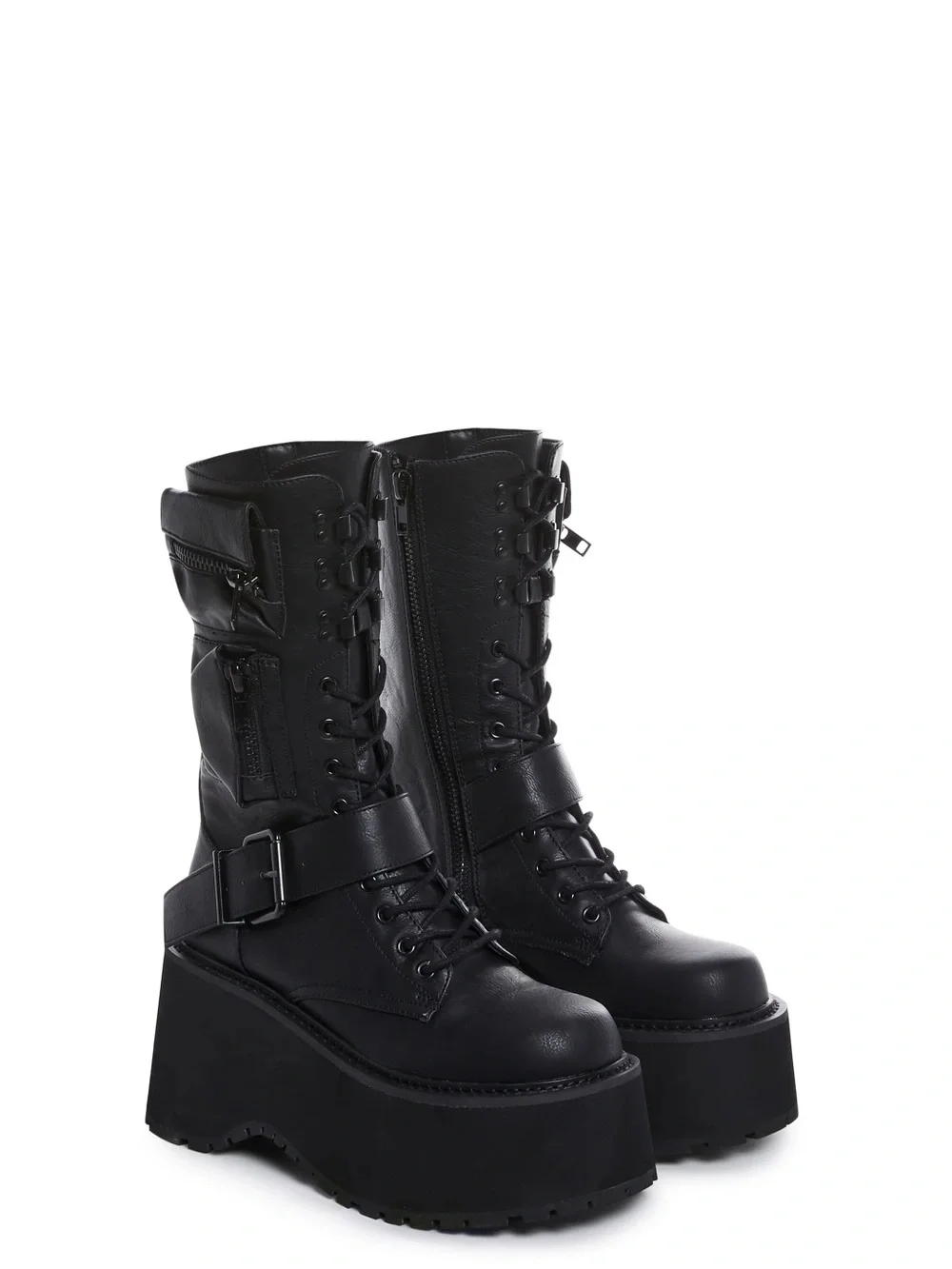 Dolls Kill Black Platform Combat Boots - Brand New in Box